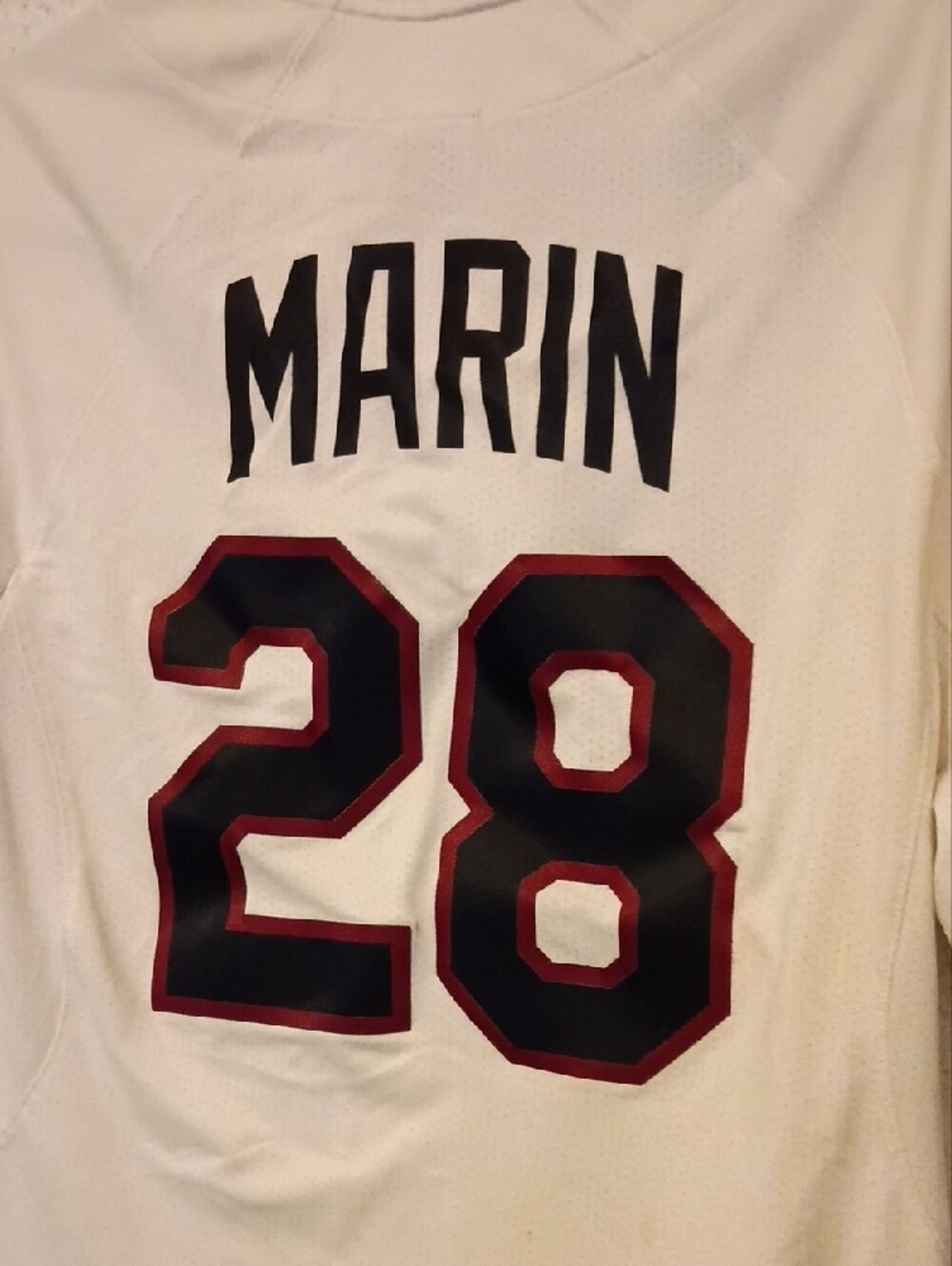 White Mariners Button-Front Jersey with Black & Red Accents - Picture 6 of 7